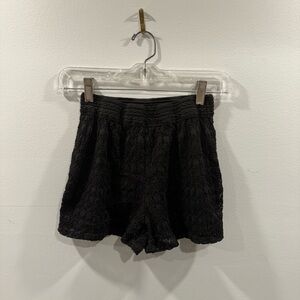 Black Crochet Shorts